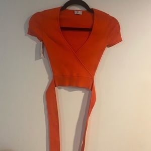Aritzia Red/Orange Crop Top
